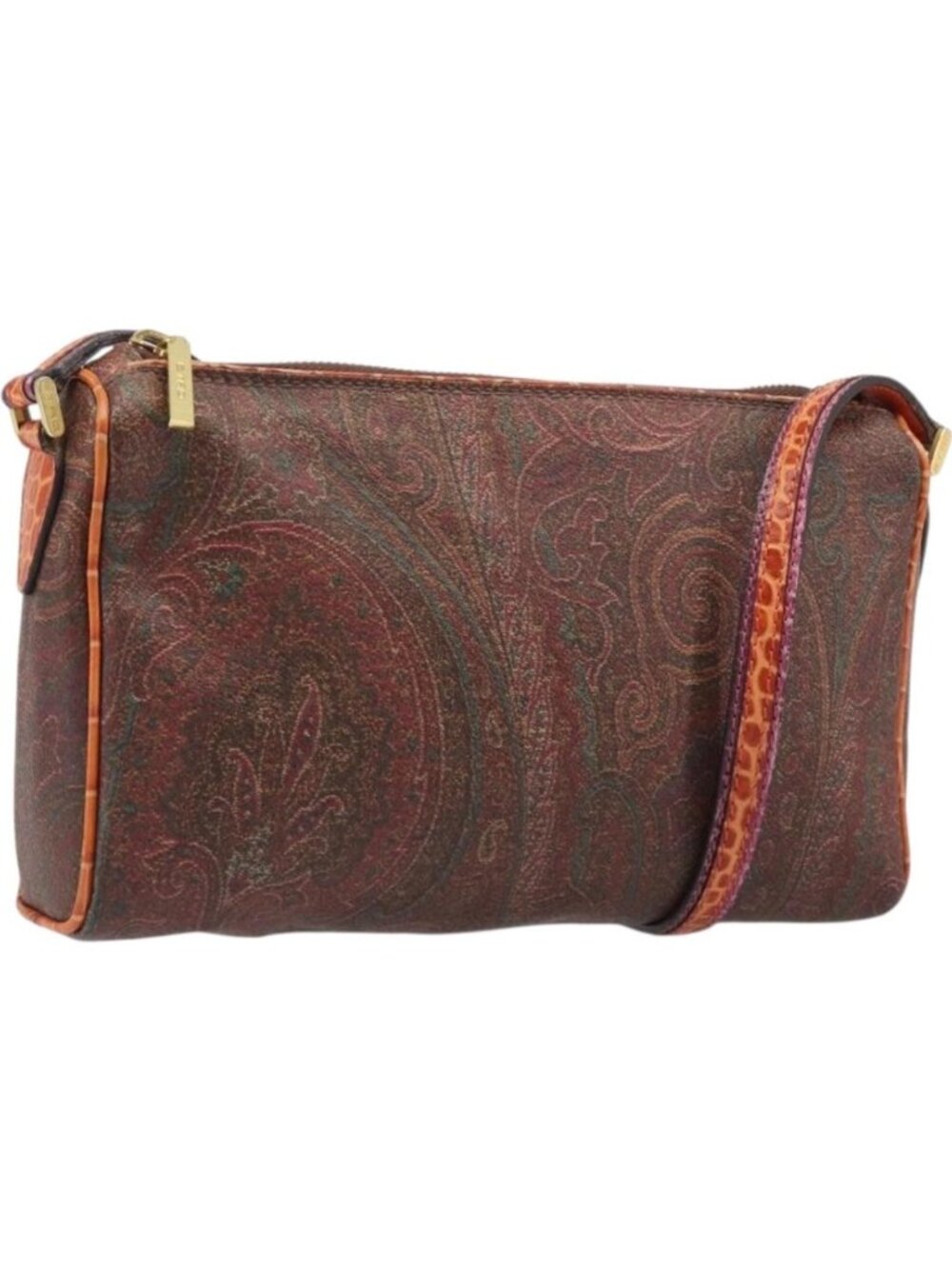 ETRO Shoulder Bag PVC Canvas Brown Bordeaux